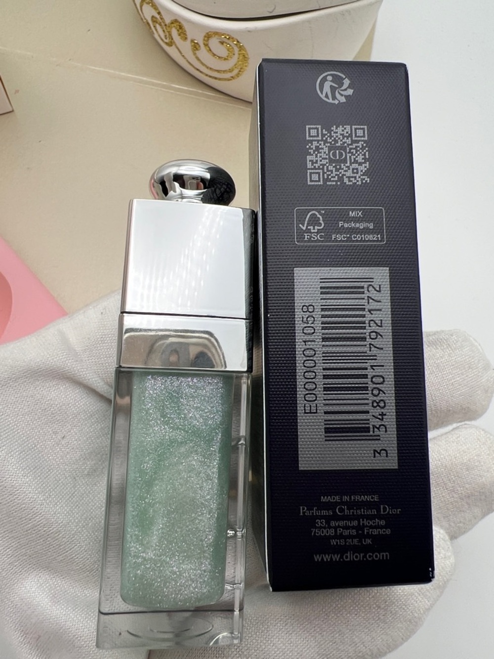 Dior Pink Silicone Keychain Lip AddictGlow Oil Holder W/Minty Lip Oil INBox NWOT - Picture 11 of 15